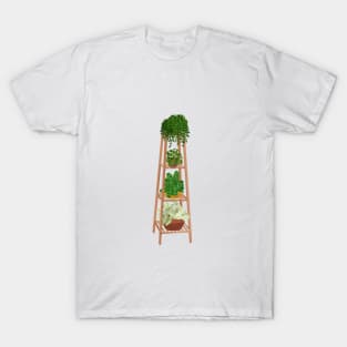 Shelf with plants illustration T-Shirt